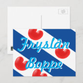 Frisian Flag aanpasbare tekst Fryslan Boppe Briefkaart (Voorkant / Achterkant)