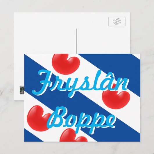Frisian Flag aanpasbare tekst Fryslan Boppe Briefkaart (Voorkant / Achterkant)