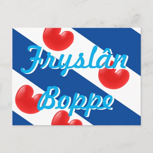 Frisian Flag aanpasbare tekst Fryslan Boppe Briefkaart (Voorkant)