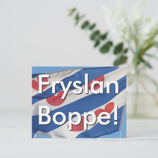 Frisian Flag & Text Fryslan Boppe! Briefkaart (Staand voorkant)