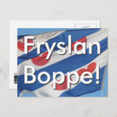 Frisian Flag & Text Fryslan Boppe! Briefkaart (Voorkant / Achterkant)