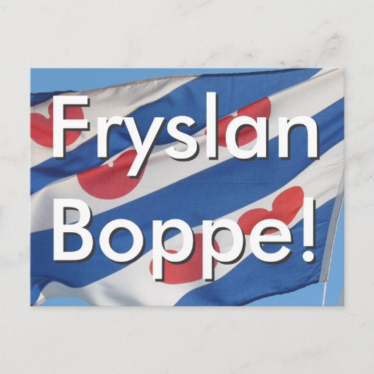 Frisian Flag & Text Fryslan Boppe! Briefkaart (Voorkant)