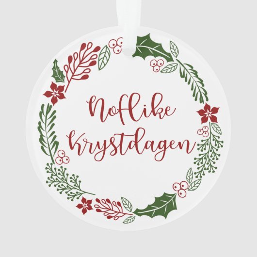 Frisian Merry Kerstmis, Noflike Krystdag Ornament (achterkant)