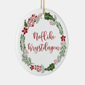 Frisian Merry Kerstmis Wreath, Noflike Krystdag Keramisch Ornament (Rechts)