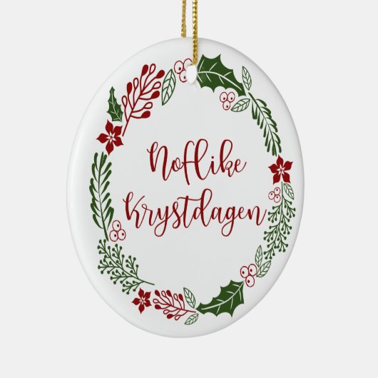 Frisian Merry Kerstmis Wreath, Noflike Krystdag Keramisch Ornament (Rechts)
