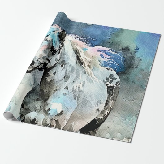 Frisky Appaloosa Mare Watercolour Cadeaupapier (Uitgerold)