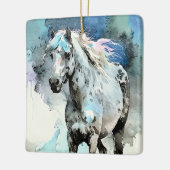 Frisky Appaloosa Mare Watercolour Keramisch Ornament (Links)
