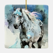 Frisky Appaloosa Mare Watercolour Keramisch Ornament (Achterkant)