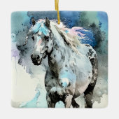 Frisky Appaloosa Mare Watercolour Keramisch Ornament (Voorkant)