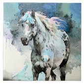 Frisky Appaloosa Mare Watercolour Tegeltje (Voorkant)