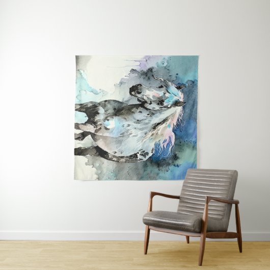 Frisky Appaloosa Mare Watercolour Wandkleed (In Situ (horizontaal))