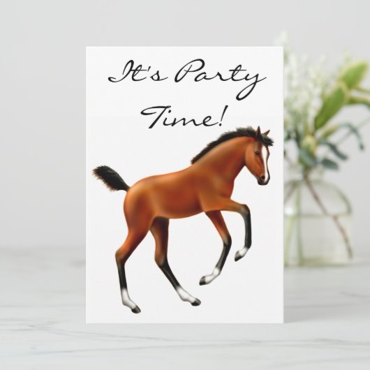 Frisky Bay Foal Invitation Kaart (Staand voorkant)