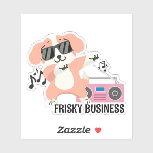 Frisky Business Dancing Dog Waterdicht Sticker (Vel)