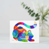 Frisky cat briefkaart (Staand voorkant)