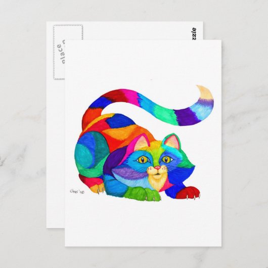 Frisky cat briefkaart (Voorkant / Achterkant)