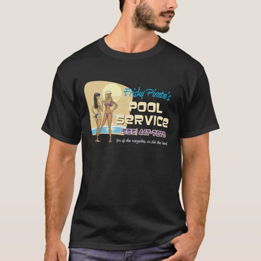 Frisky Pirate's Pool Service T-shirt (Voorkant)