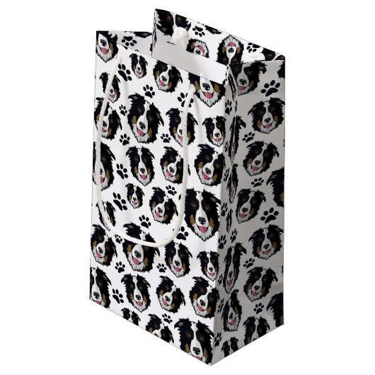 Frisky Scottish Border Collie Sheep Dog Pet Puppy Klein Cadeauzakje (Achterkant Gekanteld)