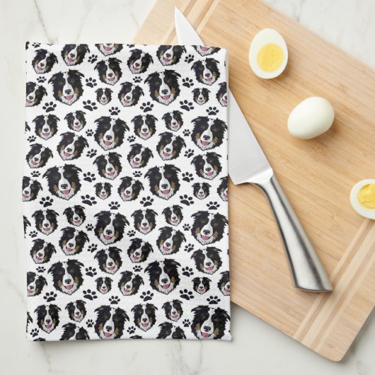 Frisky Scottish Border Collie Sheep Dog Pet Puppy Theedoek (Quarter Fold)