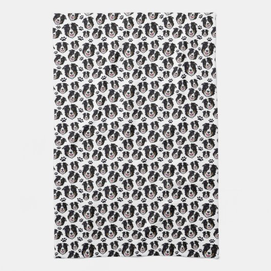 Frisky Scottish Border Collie Sheep Dog Pet Puppy Theedoek (Verticaal)