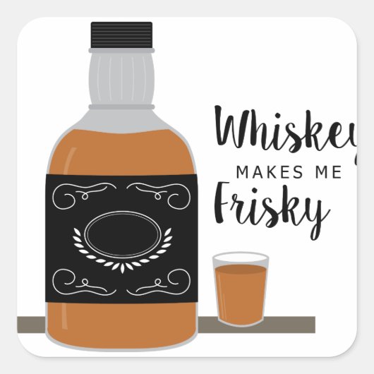 Frisky Whiskey Vierkante Sticker (Voorkant)