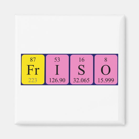 Friso periodieke table name magnet (Voorkant)