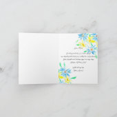 Frisse Blauwgele Waterverf Bloemen Moederdag Kaart (Binnen)