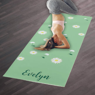 Frisse Bloom – Elegante Groene Zazzle Yoga Mat