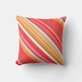 Frisse en heldere rode en gele streep en plaid kussen