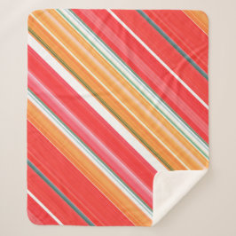 Frisse en heldere rode en gele streep sherpa deken