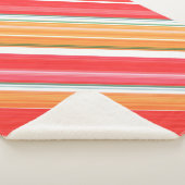 Frisse en heldere rode en gele streep sherpa deken (3/4)