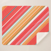 Frisse en heldere rode en gele streep sherpa deken (Voorkant (horizontaal))