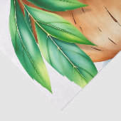 Frisse en levendige Waterverf Kokosnoot op Wit Tissuepapier (Detail)