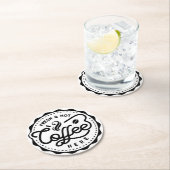 Frisse en warme koffie ronde kartonnen onderzetter (Insitu)