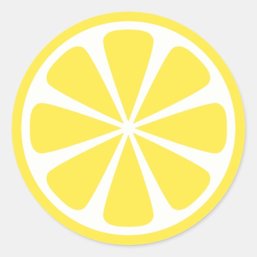 Frisse felgele citroenschijfje ronde Sticker (Voorkant)
