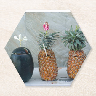 frisse gezonde ananas kartonnen onderzetters