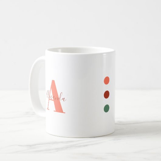 Frisse lichte Mok met Monogram Inspirerend (Voorkant links)