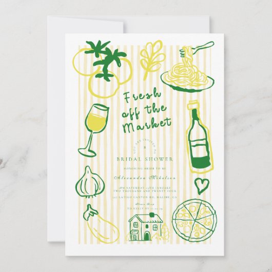 Frisse markt feestelijke douche kaart (Voorkant)