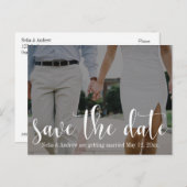 Frisse, moderne fototypografie 30 Save the Date 1 Aankondigingskaart (Voorkant / Achterkant)