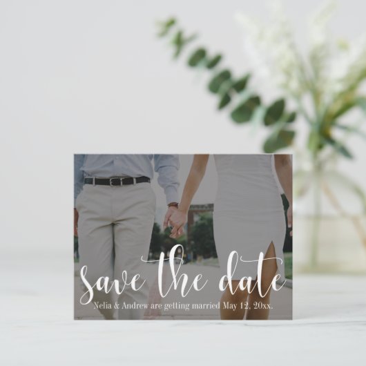 Frisse, moderne fototypografie 30 Save the Date 1 Aankondigingskaart (Staand voorkant)