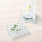 FRISSE PETERSELIE Glas Drank Coaster (-tekst) Glazen Onderzetter (Schuin)