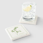 FRISSE PETERSELIE Marmersteen Onderzetter (+tekst) (Zijkant)