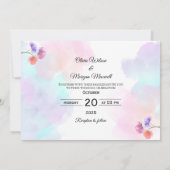 Frisse roze en blauwe bruiloft uitnodigingen (Achterkant)