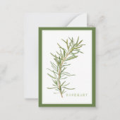FRISSE ROZEMARIJN 3.5x2.5 Platte Kaart/Groen Notitiekaartje (Voorkant)