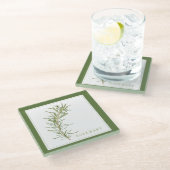 FRISSE ROZEMARIJN Glas Drink Onderzetter (+tekst) (Schuin)