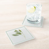 FRISSE SAGE Glas Drank Coaster (-tekst) Glazen Onderzetter (Schuin)