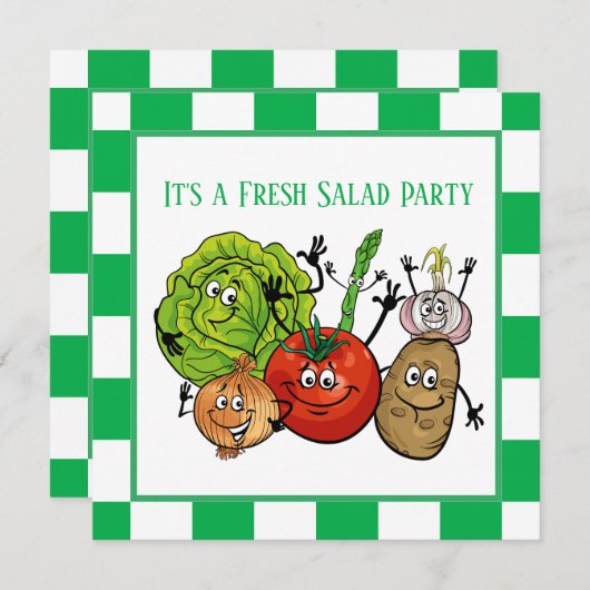 frisse salad - partij voegt informatie toe notitiekaartje (Voorkant / Achterkant)