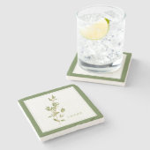 FRISSE TIJM Marmeren Steen Onderzetter (+tekst) Gr (Zijkant)