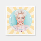 Frisse trendy sunburst student afstuderen foto servet (Voorkant)