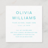 Frisse trendy sunburst student afstuderen foto vierkante visitekaartje (Achterkant)