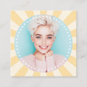 Frisse trendy sunburst student afstuderen foto vierkante visitekaartje (Voorkant)